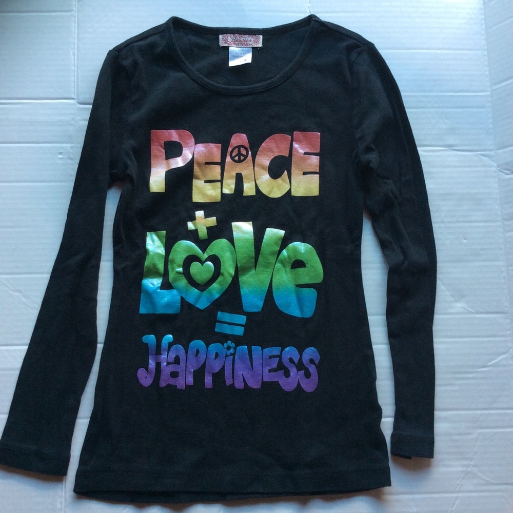 Beautees Girls Long Sleeve Graphic T-Shirt. Size S